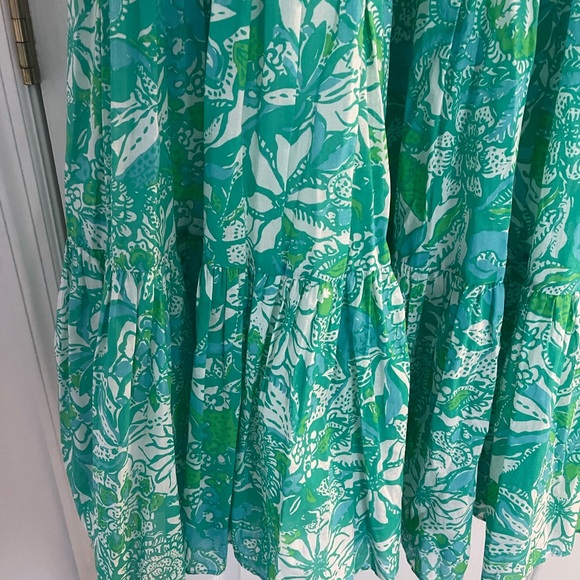 Green and White Floral Lily Pulitzer Dress - Picture 3 of 4